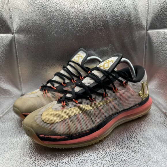 Size 8.5 Nike‎ KD 6 Elite Gold Pink Black Mens Basketball Sneakers 642838-100